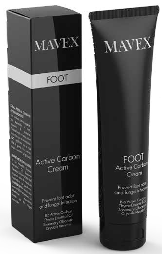 Crème pour les pieds Mavex neutralisant les odeurs avec charbon actif 100 ml
