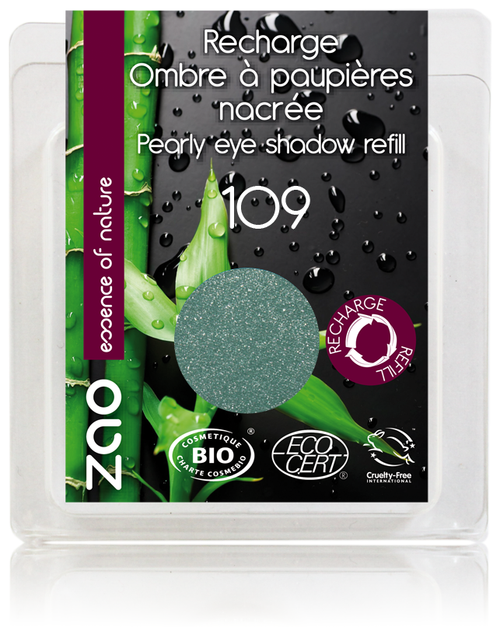 ZAO Ombre à paupières nacrée ronde recharge nacré bleu turquoise n 109