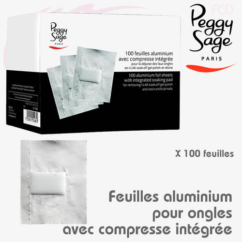 100 feuilles aluminium avec compresse intégrée - PEGGY SAGE