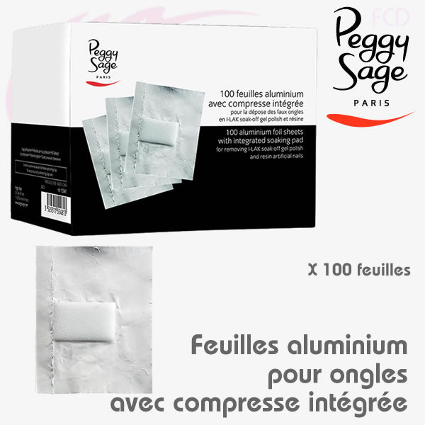 100 feuilles aluminium avec compresse intégrée - PEGGY SAGE