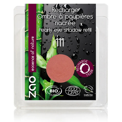 ZAO Ombre à paupières nacrée ronde recharge nacré Rose pêche N°111