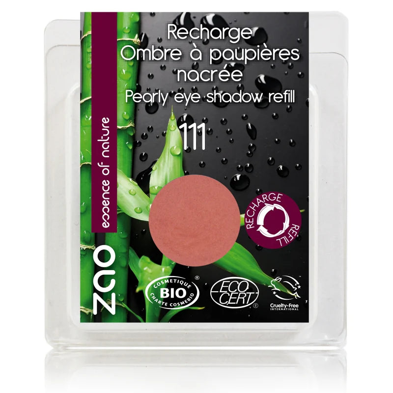 ZAO Ombre à paupières nacrée ronde recharge nacré Rose pêche N°111