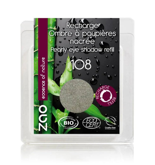 ZAO Recharge  ombre à paupières Nacré n°108 Gris vert 