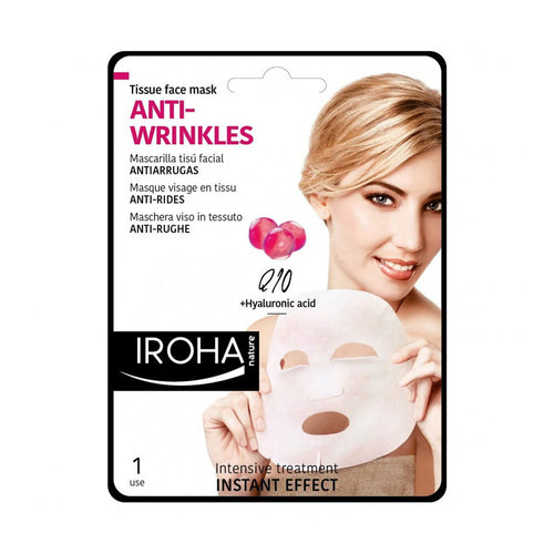 Masque anti-rides en tissu Iroha, enrichi en coenzyme Q10 et en acide hyaluronique, 23 ml