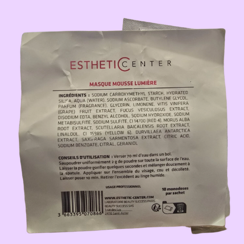 masque PROFESSIONNEL mousse lumiere 