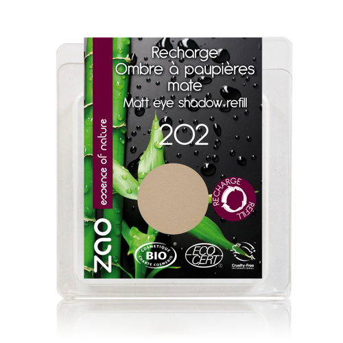 ZAO Recharge  ombre à paupières Mat n°  202 BRUN BEIGE 