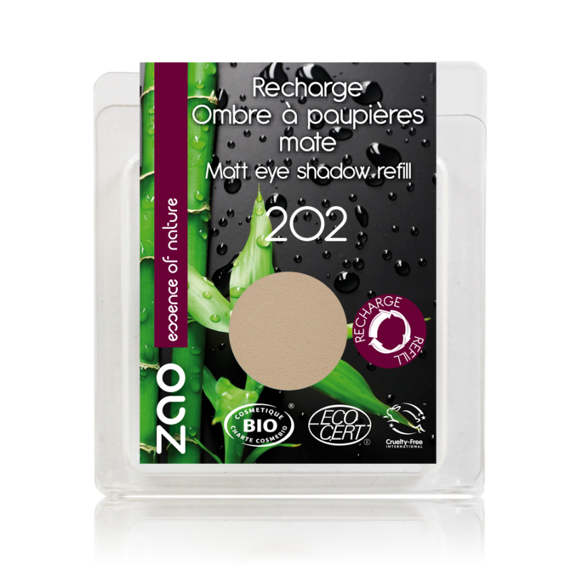 ZAO Recharge  ombre à paupières Mat n°  202 BRUN BEIGE 