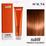 8.74 blond clair marron cuivré